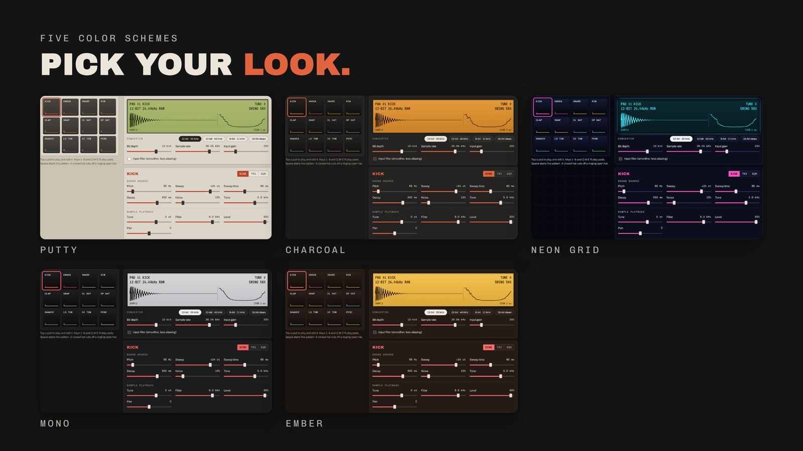 Five color schemes